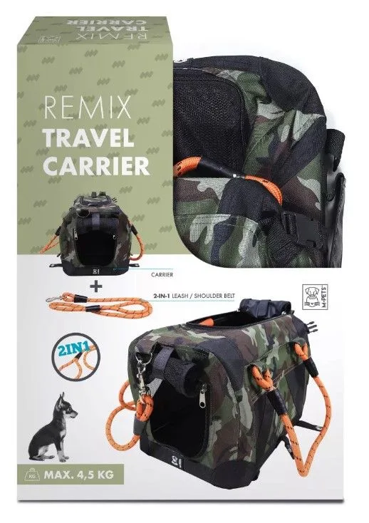 Remix Transporttas voor in vliegtuig Camouflage Groen/Oranje von M-Pets – Produktfoto 4 von 4