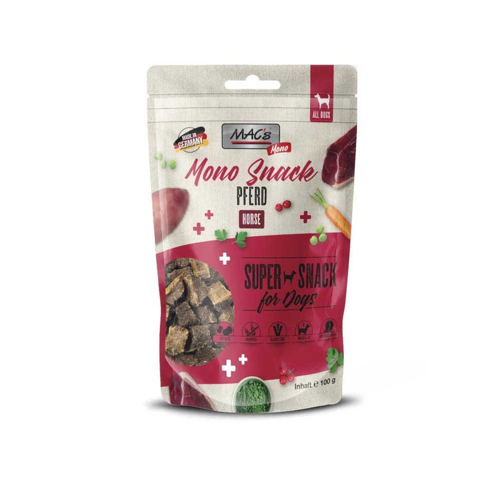 100g MAC's Dog Mono Snack Paard Hondensnacks van MAC's – productfoto