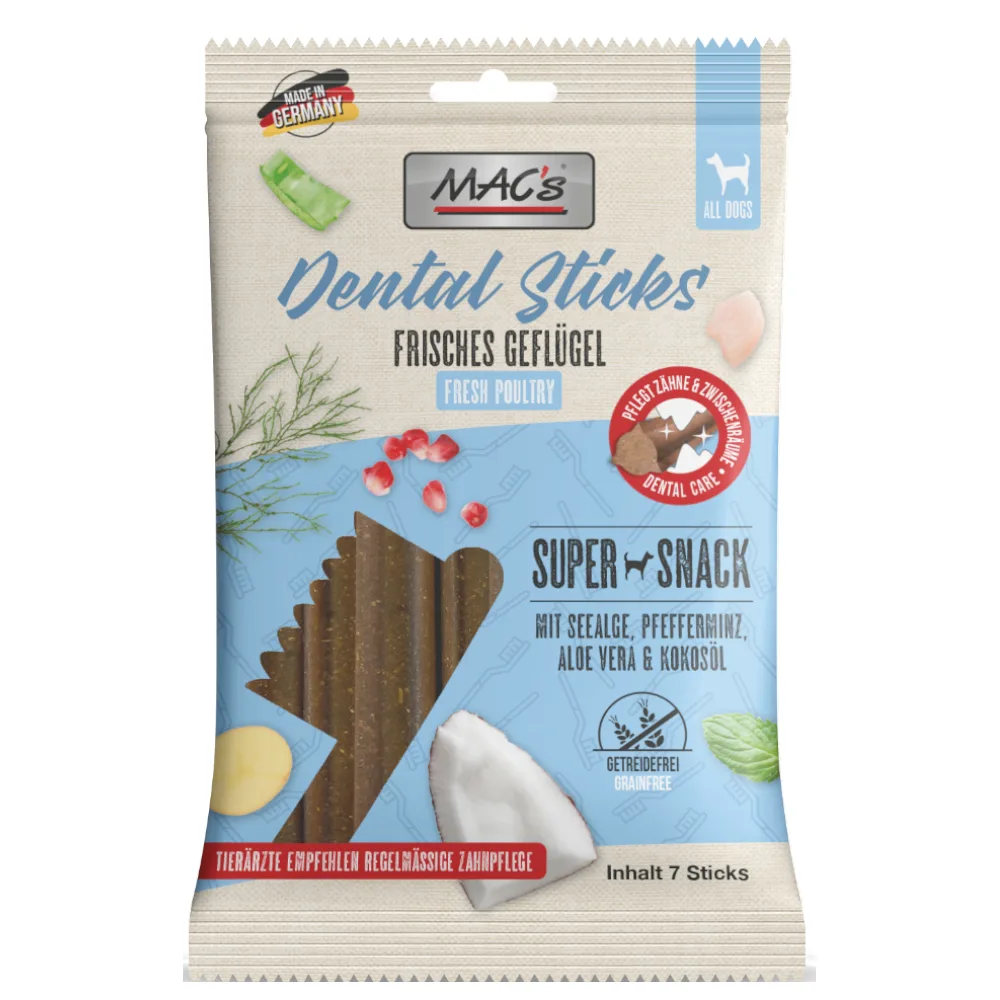 180g MAC's DOG Dental Sticks Vers Gevogelte Hondensnacks van MAC's – productfoto