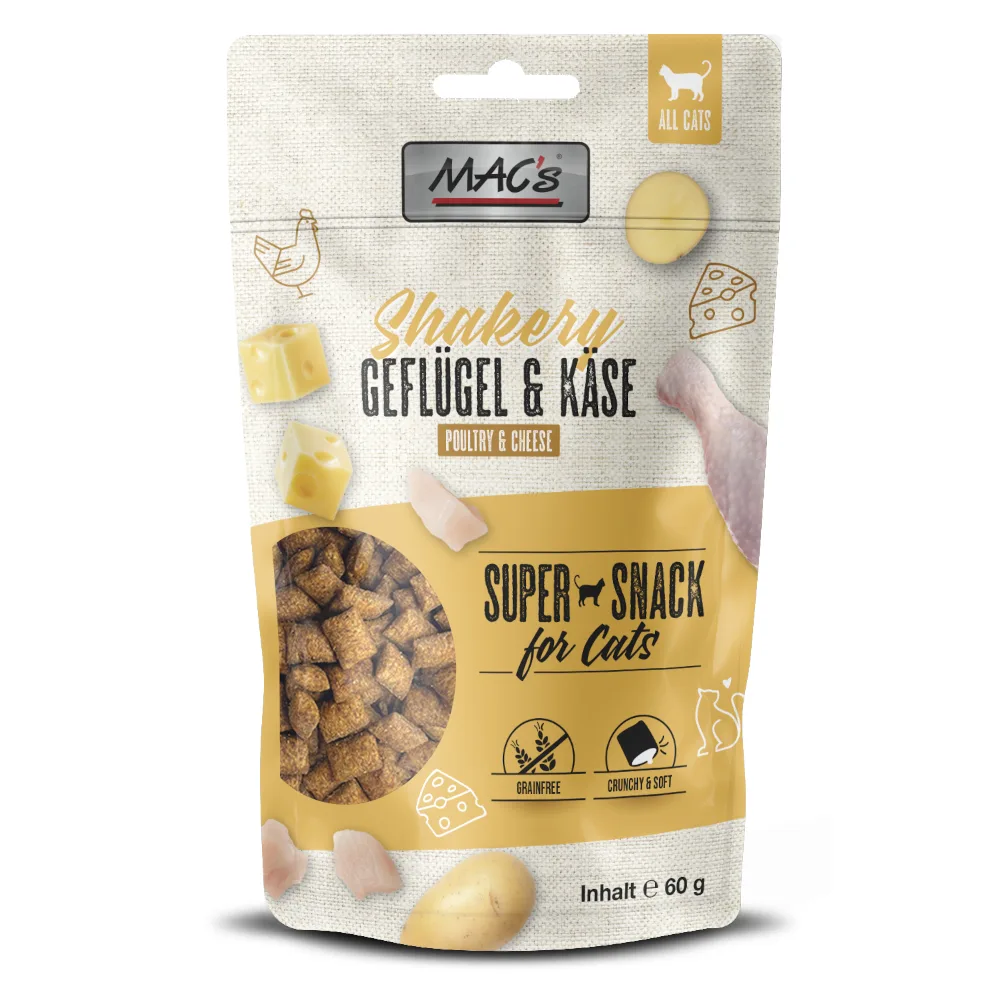 3x 60g MAC's Cat Shakery Snack Kip & Kaas by MAC's – product photo