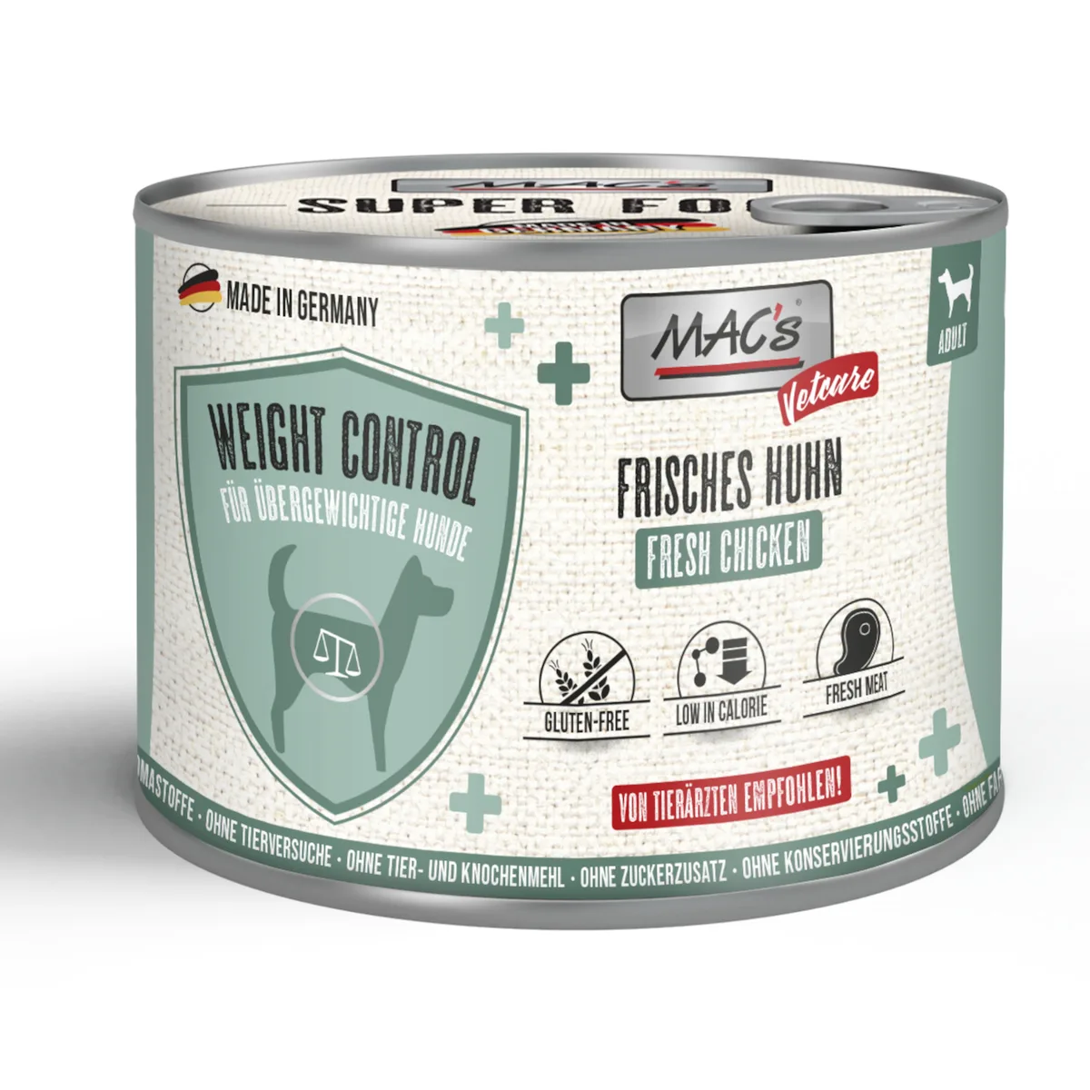 6x 200g MAC's Dog Vetcare Gewichtscontrole Kip Hondenvoer nat de MAC's – photo produit