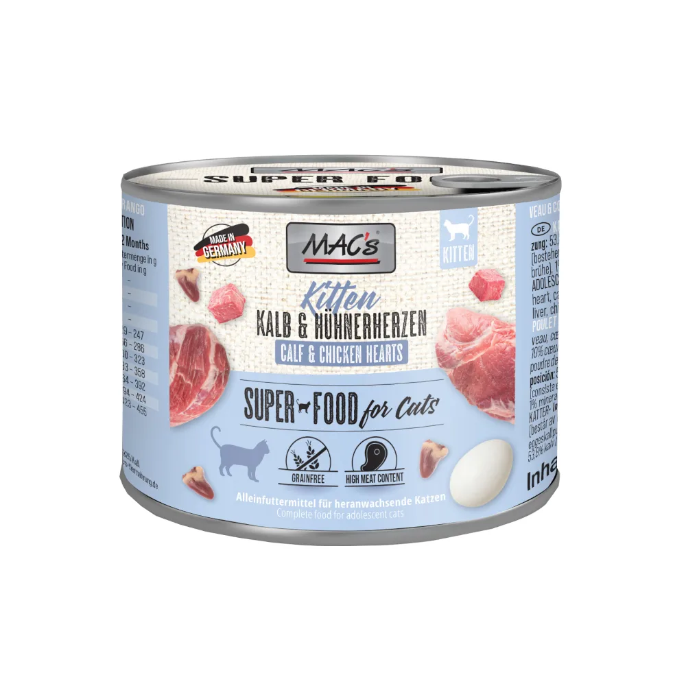 6x200g Kitten Kalf/Kippenharten MAC's Kattenvoer by MAC's – product photo