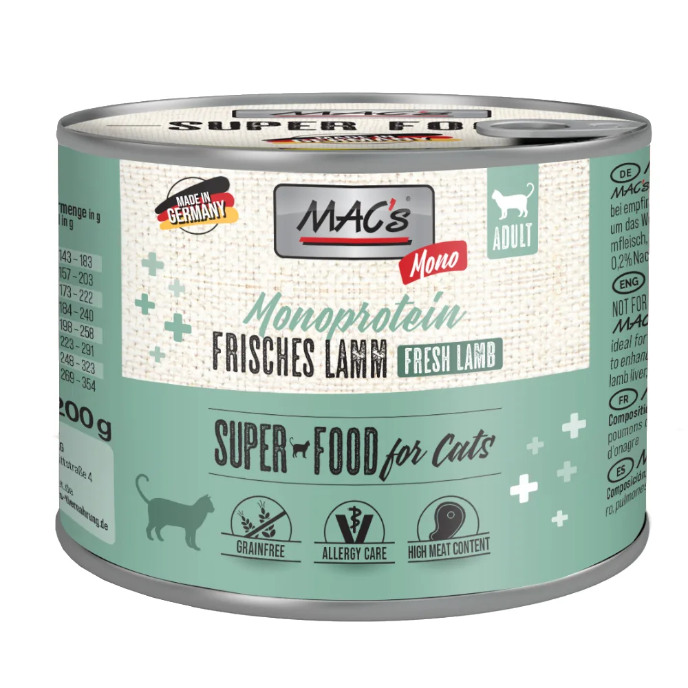 6x200g MAC´s Cat Mono Sensitive Lam Kattenvoer van MAC's – productfoto