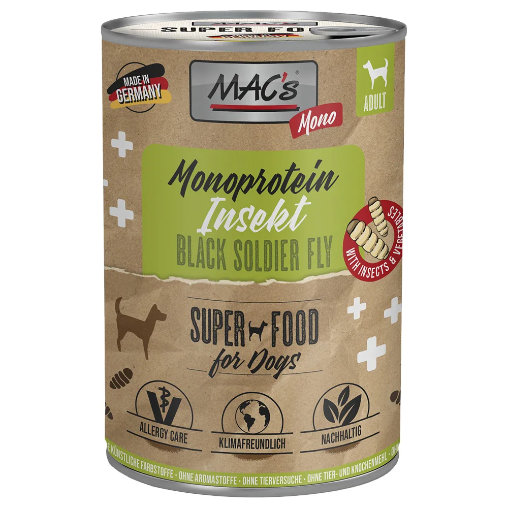 6x375g MAC's Mono Insect Natvoer voor Honden by MAC's – product photo