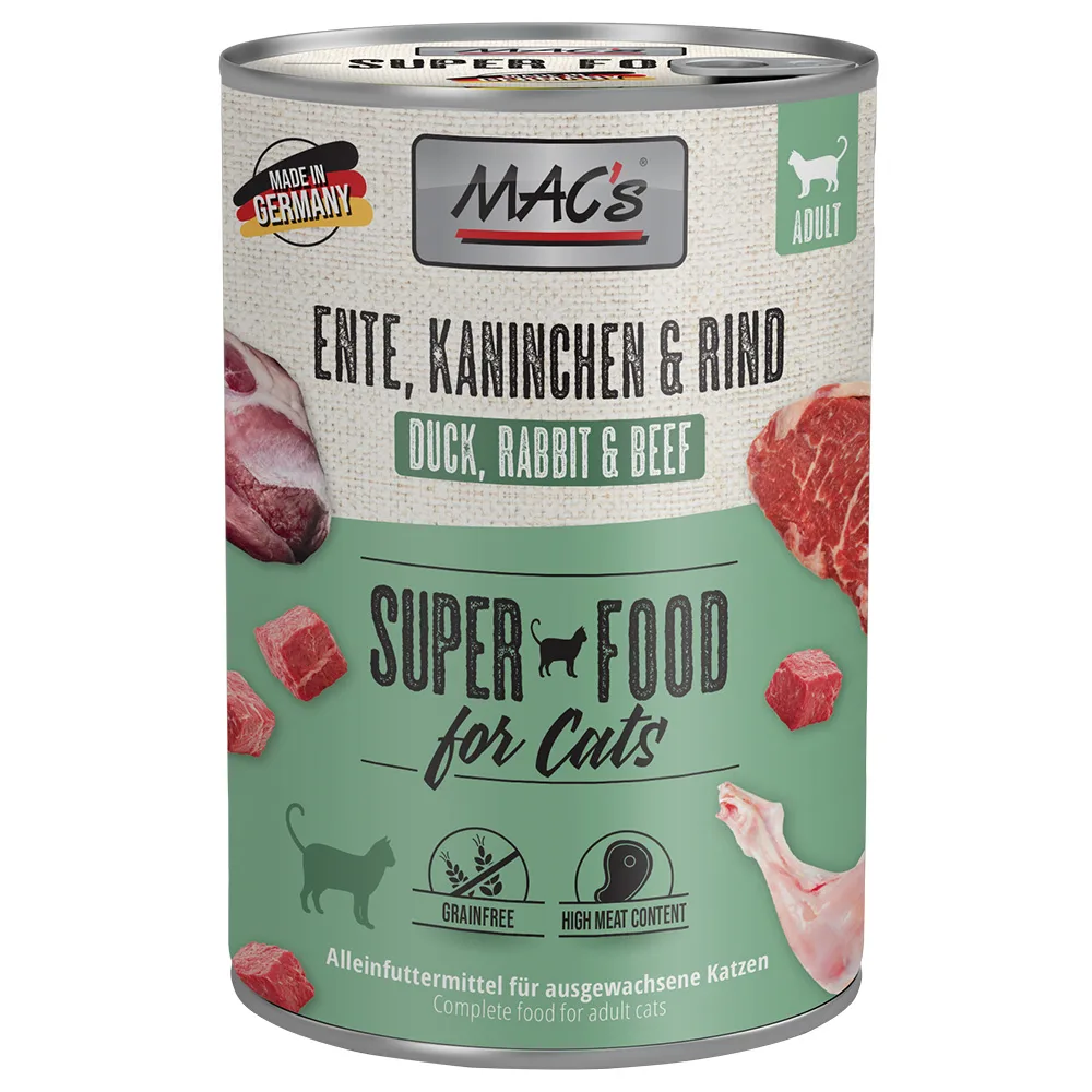 6x400g Eend, Konijn & Rund MAC´s CAT Kattenvoer by MAC's – product photo