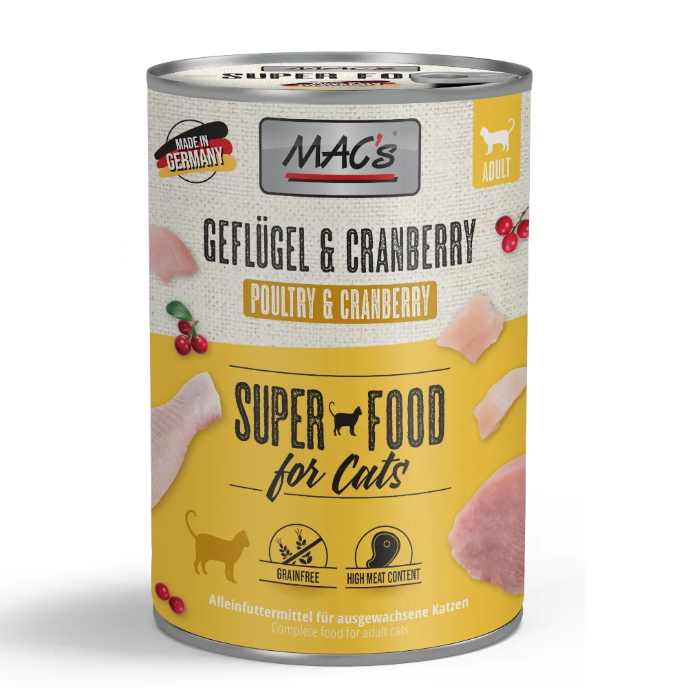 6x400g Gevogelte, en Cranberry MAC's Kattenvoer van MAC's – productfoto