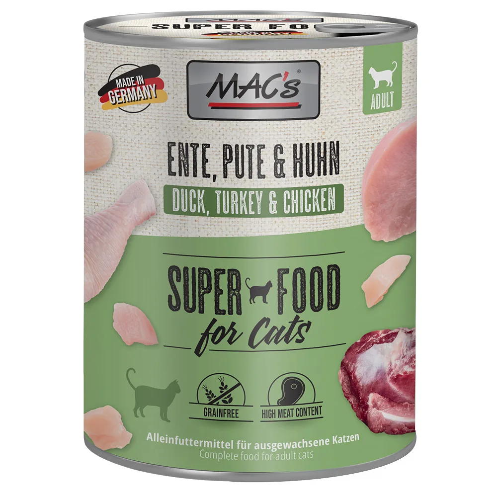 6x800g Eend, Kalkoen & Kip MAC's Kattenvoer by MAC's – product photo