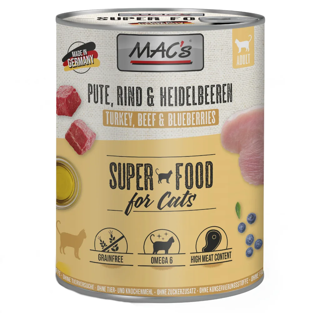 6x800g Kalkoen/Bosbes MAC´s Cat Kattenvoer van MAC's – productfoto