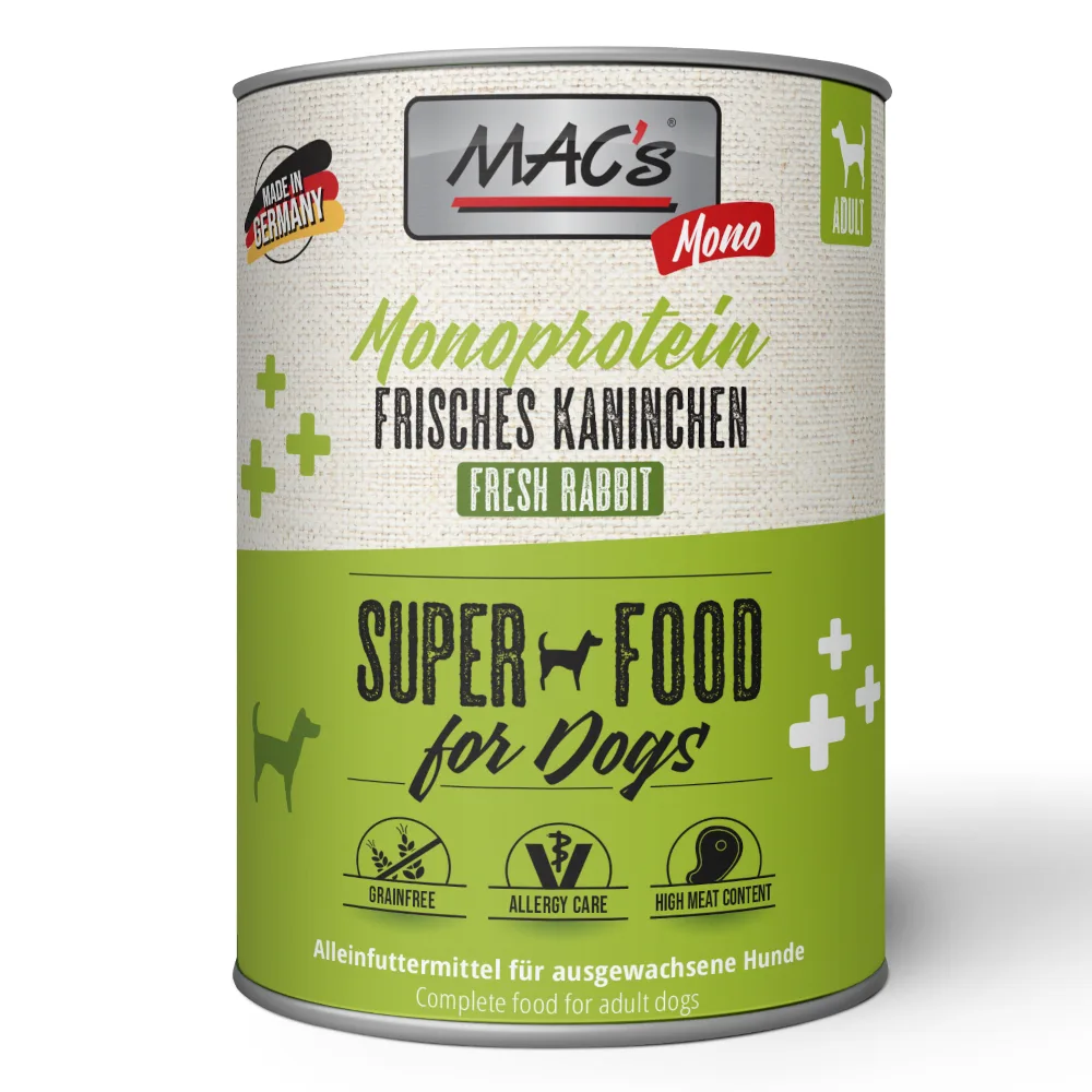 6x800g Mono Sensitive Konijn MAC's Hondenvoer van MAC's – productfoto