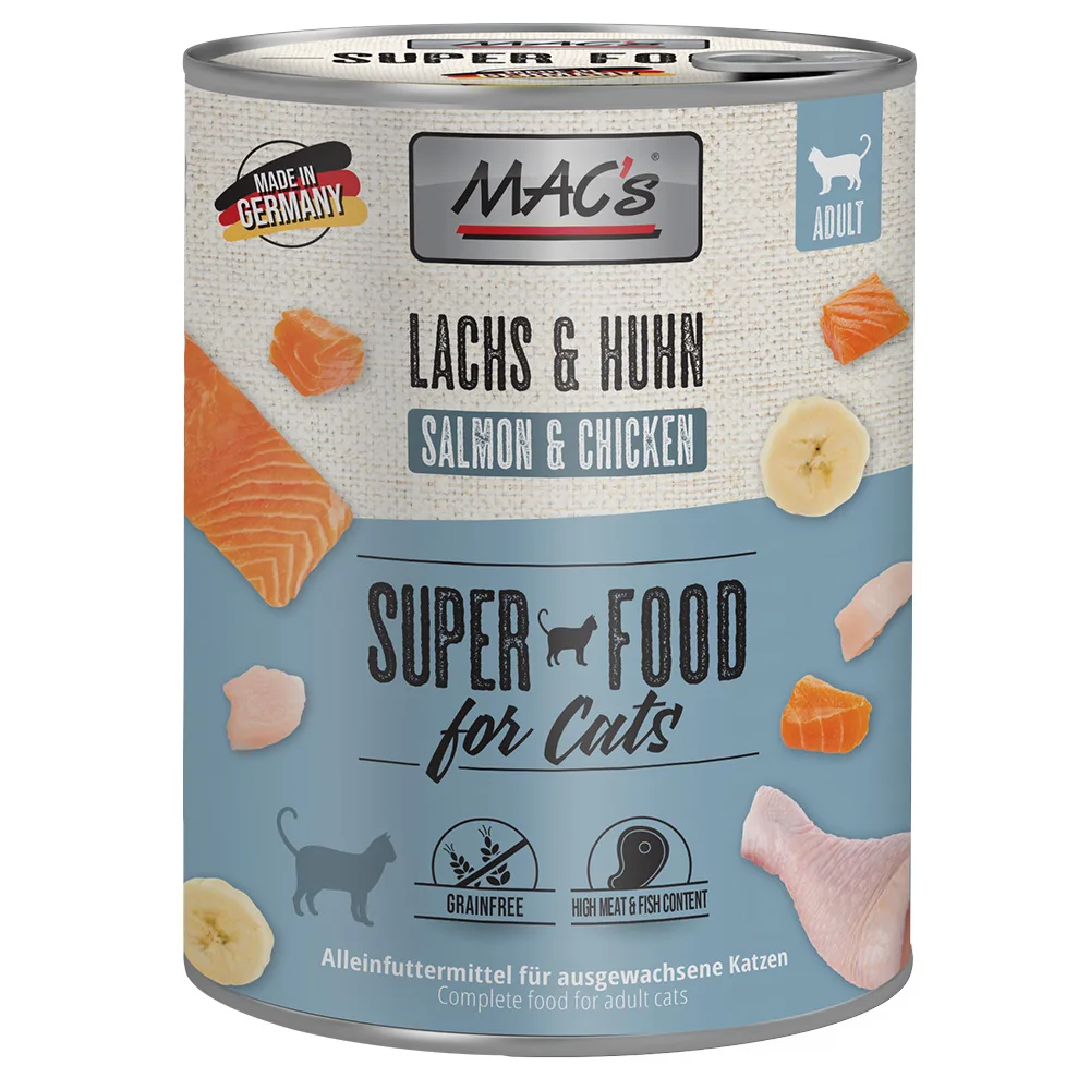 6x800g Zalm & Kip MAC's Kattenvoer by MAC's – product photo