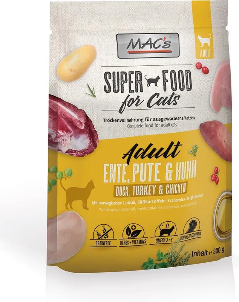 Adult Kattenvoer - Eend, Kalkoen & Kip - 300 g de MAC's – photo produit