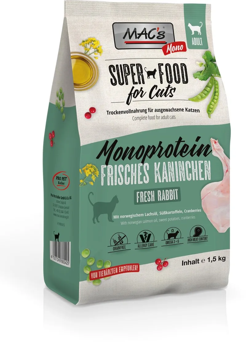 Adult Monoprotein Kattenvoer - Konijn - 1,5 kg by MAC's – product photo
