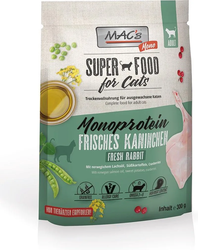 Adult Monoprotein Kattenvoer - Konijn - 300 g von MAC's – Produktfoto