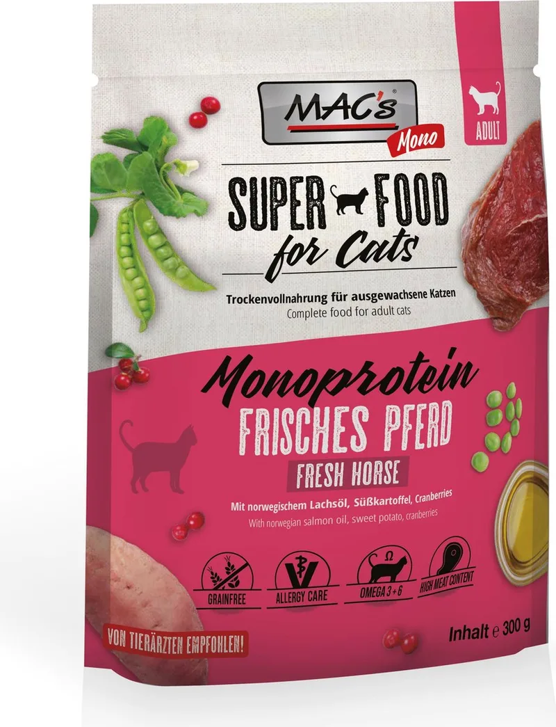 Adult Monoprotein Kattenvoer - Paard - 300 g fra MAC's – produktbillede