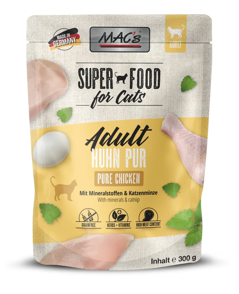 CAT - Pouch - Puur Kip 6x 300 g van MAC's – productfoto