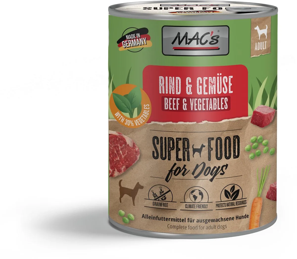 DOG - Blik 6x800g - Rundvlees & Groenten van MAC's – productfoto