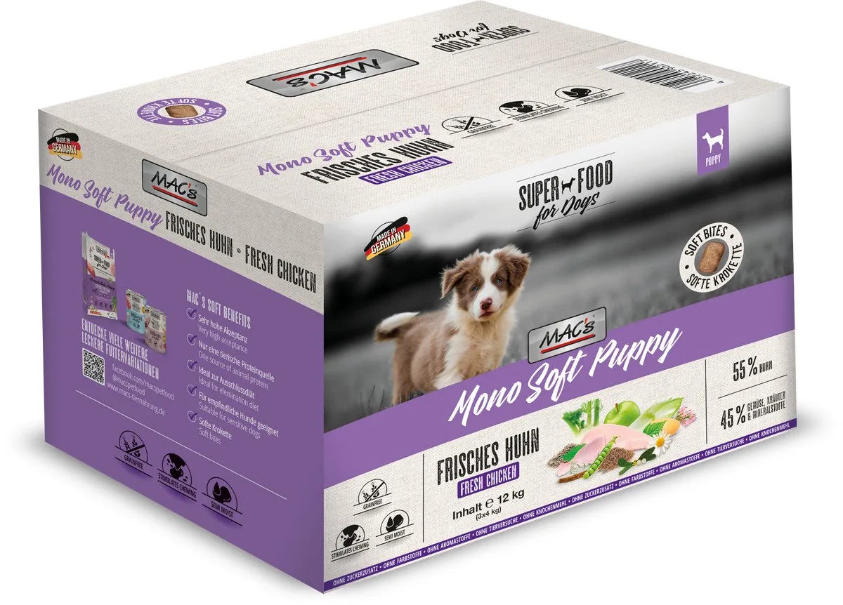 DOG - Mono Soft Puppy Verse Kip - 3x4kg de MAC's – photo produit
