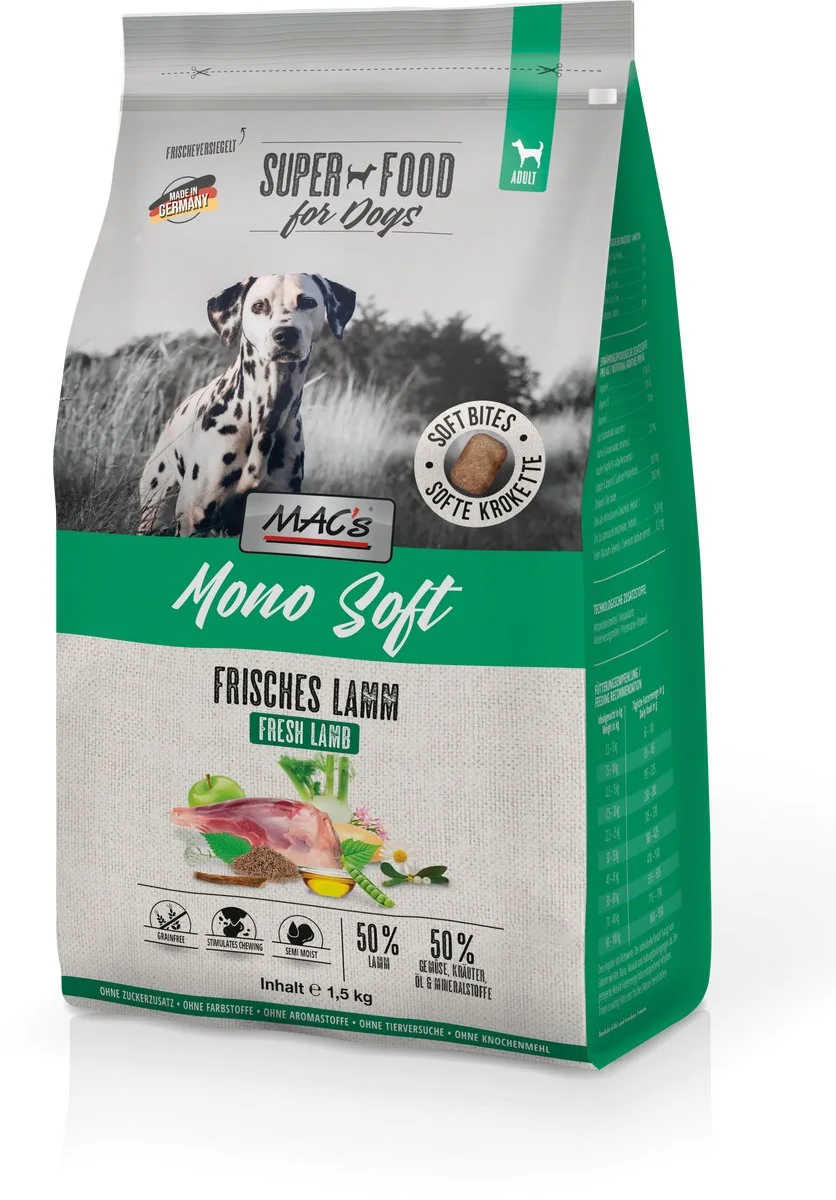 DOG - Mono Zacht Vers Lam - 1,5kg de MAC's – photo produit
