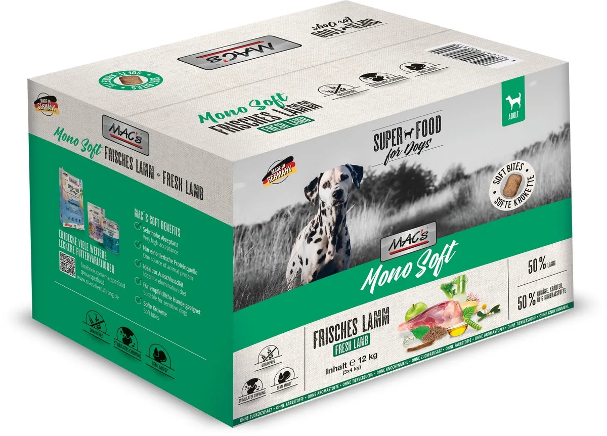 DOG - Mono Zacht Vers Lam - 3x4kg de MAC's – photo produit
