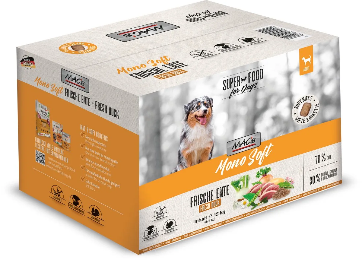 DOG - Mono Zacht Verse Eend - 3x4kg de MAC's – photo produit