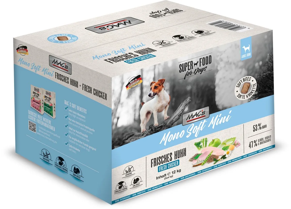 DOG - Mono Zachte Mini Verse Kip - 3x4kg de MAC's – photo produit