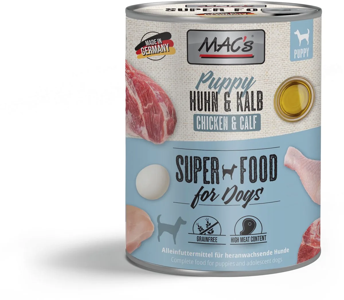 DOG - Puppy Blik 6x800g - Kip & Kalfsvlees de MAC's – photo produit