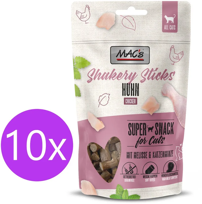 gezonde kattensnack sticks met 95% Kip 10x 50gr by MAC's – product photo