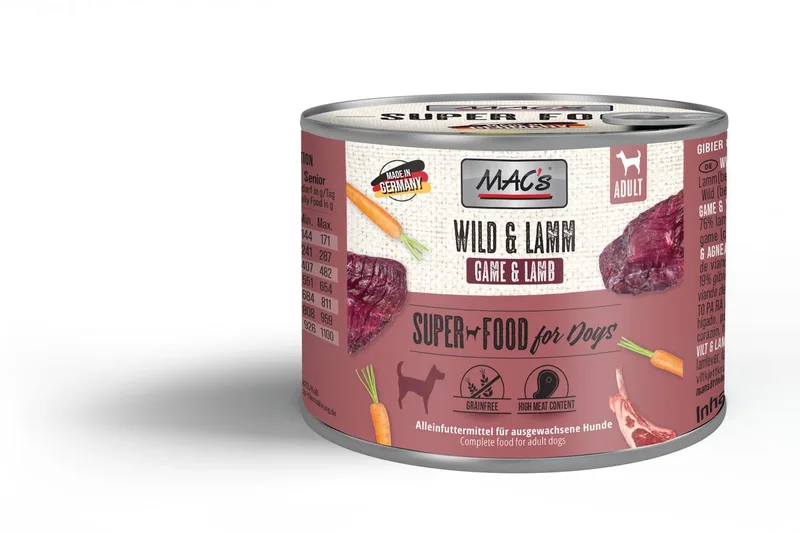 Hondenvoer Natvoer Blik - 70% Wild & Lam - 6 x 200g de MAC's – photo produit