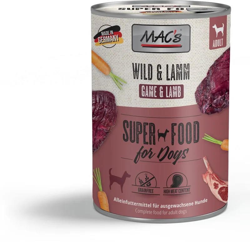 Hondenvoer Natvoer Blik - 70% Wild & Lam - 6 x 400g by MAC's – product photo