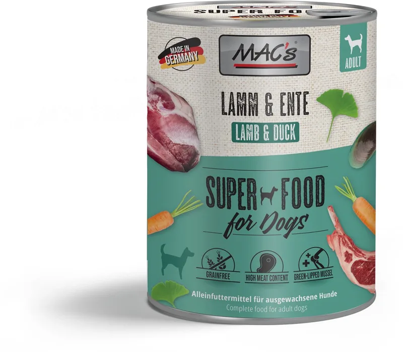 Hondenvoer Natvoer Blik - 93,8% Lam & Eend - 6 x 800g by MAC's – product photo