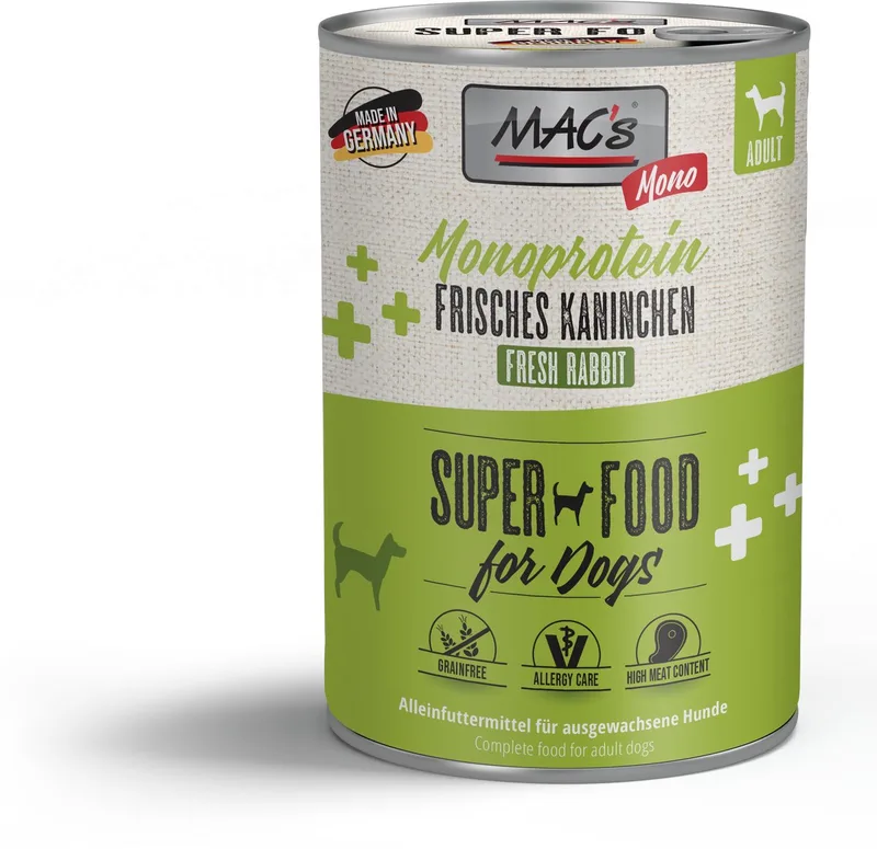 Hondenvoer Natvoer Blik - Mono Sensitive Konijn - 6 x 400g de MAC's – photo produit