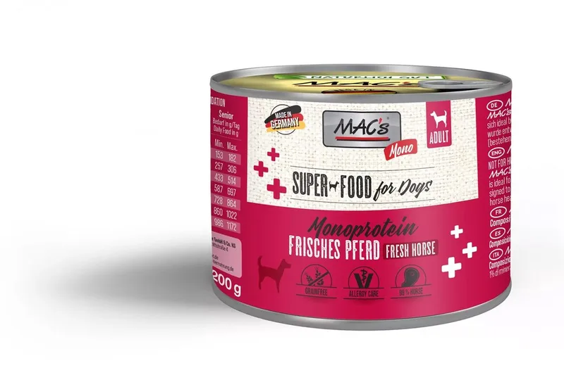 Hondenvoer Natvoer Blik - Mono Sensitive Paard - 6 x 200g by MAC's – product photo