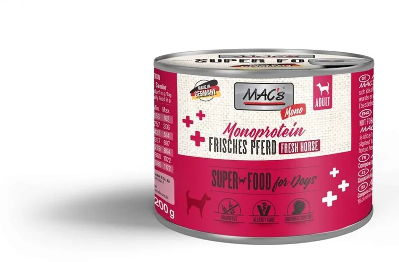 Hondenvoer Natvoer Blik - Mono Sensitive Paard - 6 x 200g von MAC's – Produktfoto