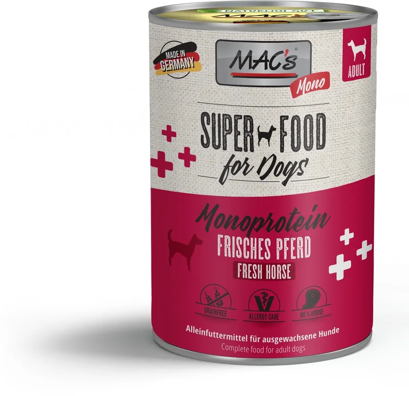 Hondenvoer Natvoer Blik - Mono Sensitive Paard - 6 x 400g by MAC's – product photo