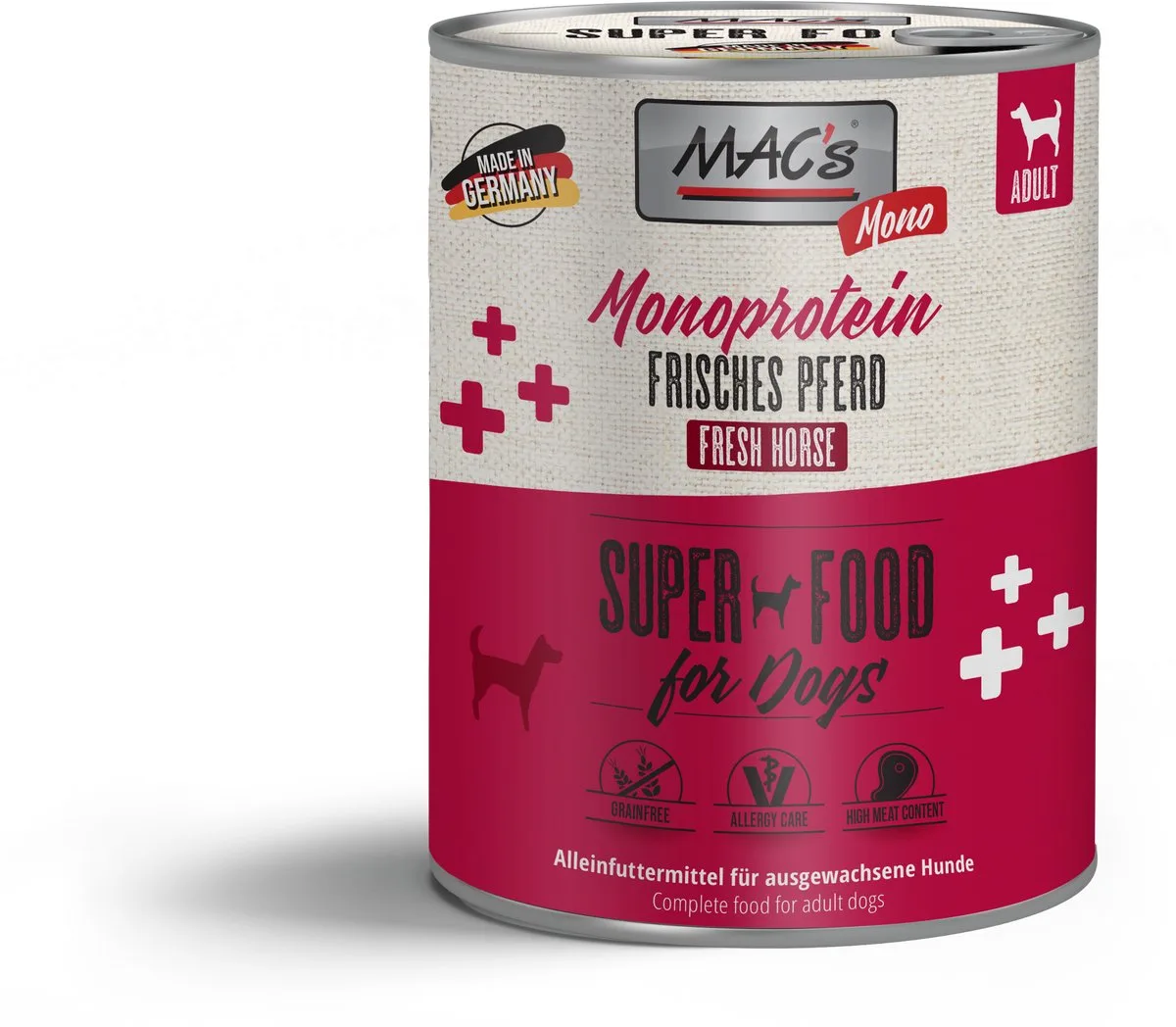 Hondenvoer Natvoer Blik - Mono Sensitive Paard - 6 x 800g van MAC's – productfoto