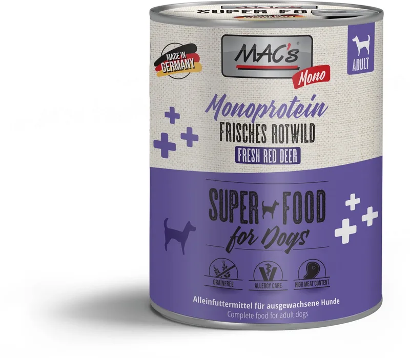 Hondenvoer Natvoer Blik - Mono Sensitive wild & hert - 6 x 800g von MAC's – Produktfoto