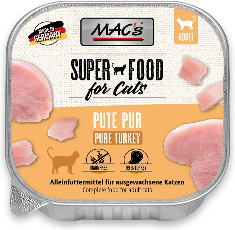 Kattenvoer kuipje 99% vlees - Kalkoen 16 x 100g de MAC's – photo produit
