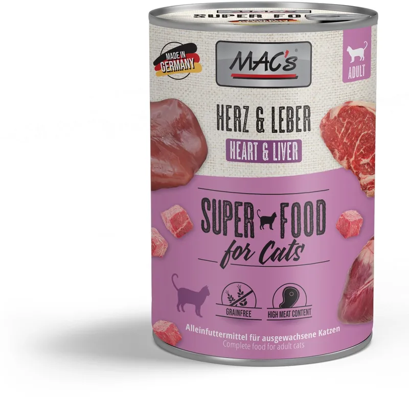 Kattenvoer Natvoer Blik - 98,8% Hart & Lever - 6 x 400g de MAC's – photo produit
