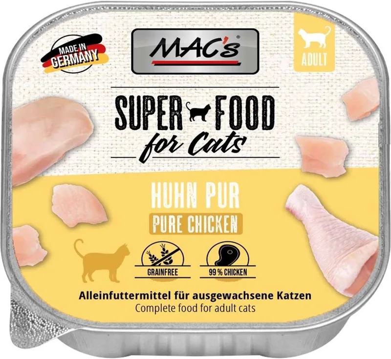 Kattenvoer Natvoer - Vlees kuipje 70% Kippenvlees 6 x 85g by MAC's – product photo