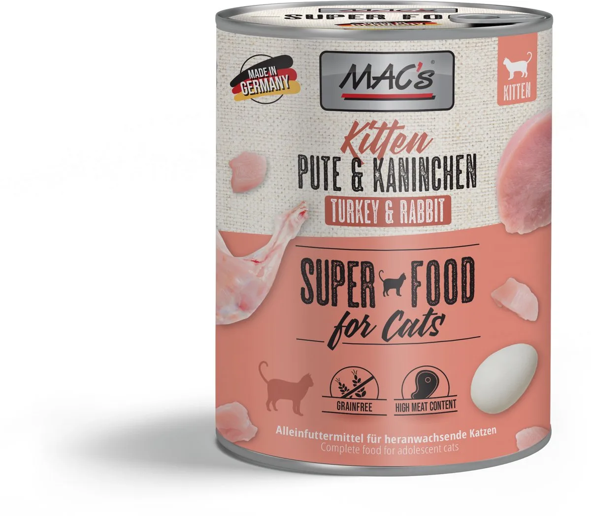 Kittenblik 6x800g - Kalkoen & Konijn från MAC's – produktbild