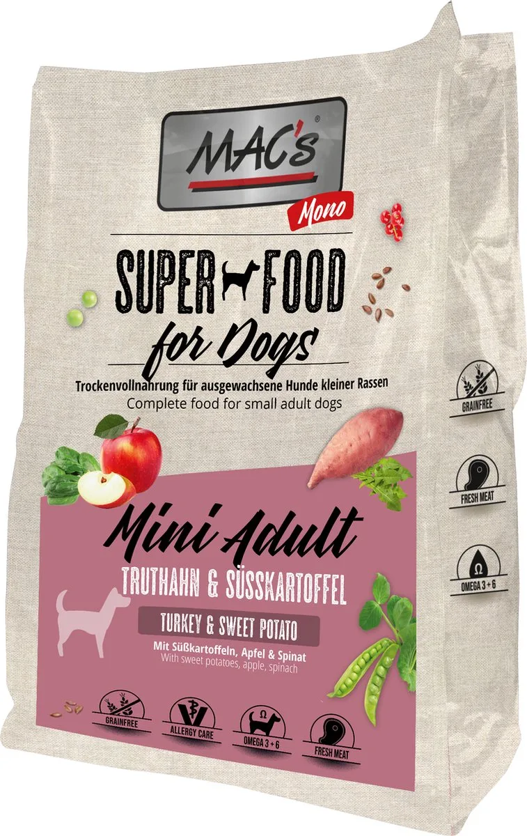 Mono Mini Kalkoen 7kg hondenbrokjes de MAC's – photo produit