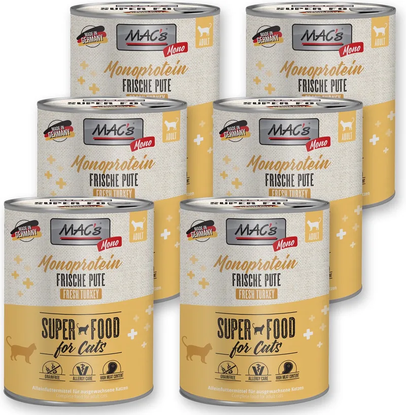 Vetcare Kattenvoer - Mono proteïne - 96,9% Puur Kalkoen 6 x 800g by MAC's – product photo