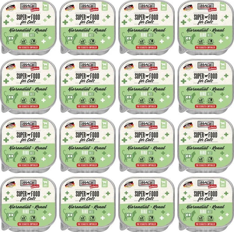 Vetcare Kattenvoer - nierdieet kat - Rundvlees - 16 x 100g von MAC's – Produktfoto