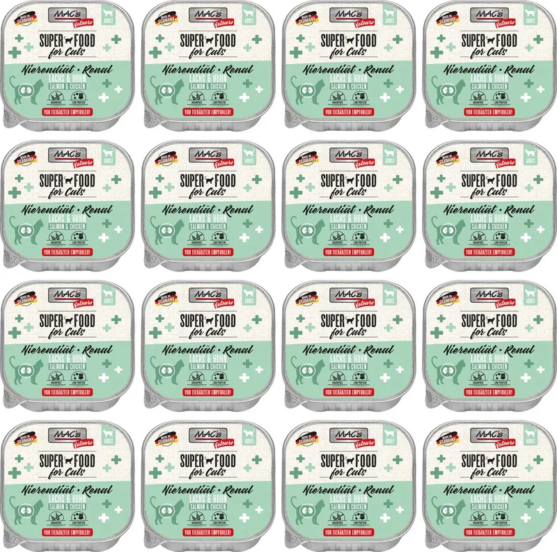 Vetcare Kattenvoer - nierdieet kat - Zalm & Kip - 16 x 100g von MAC's – Produktfoto