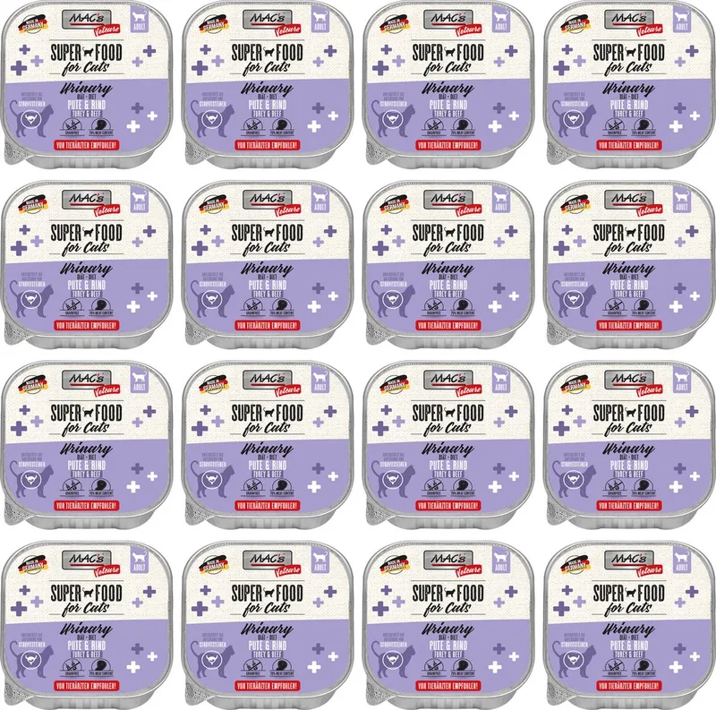 Vetcare Urinary Kattenvoer - 70% Kalkoen & Rund - 16 x 100g von MAC's – Produktfoto