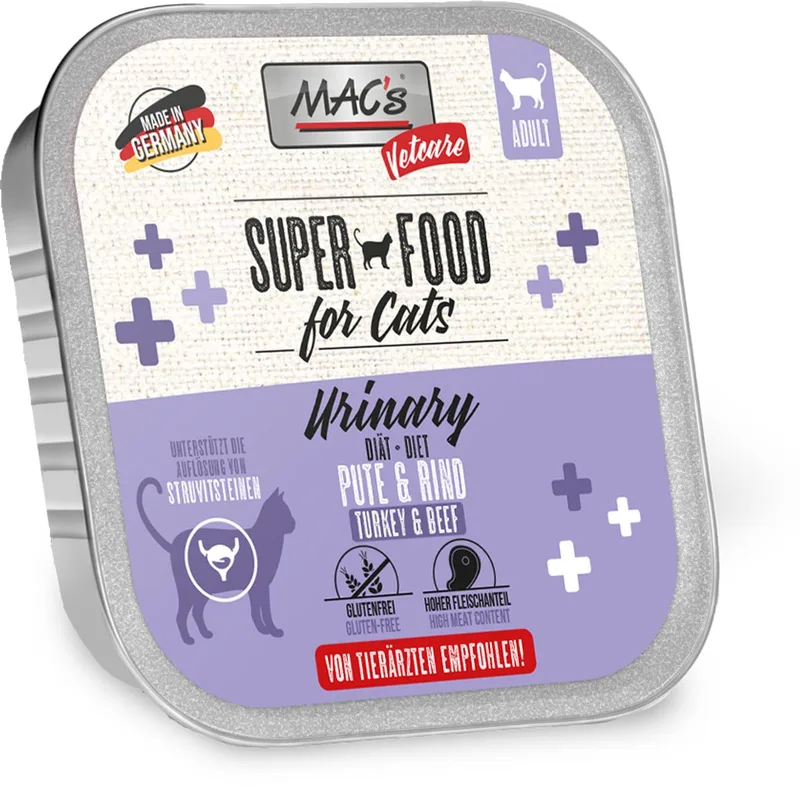 Vetcare Urinary Kattenvoer - 70% Kalkoen & Rund - 8 x 100g by MAC's – product photo