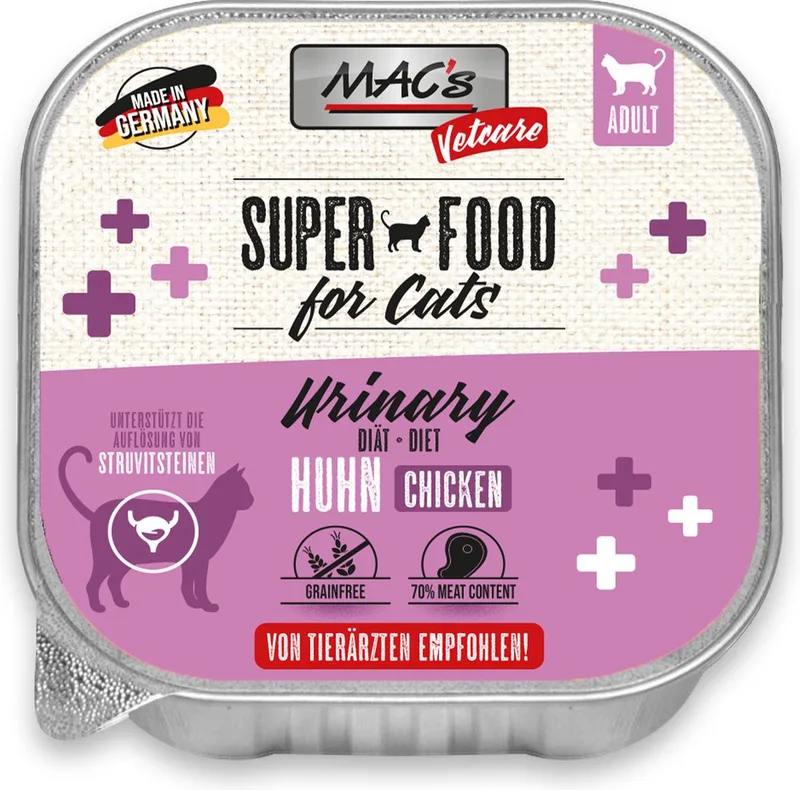 Vetcare Urinary Kattenvoer - 70% Kippenvlees - 8 x 100g by MAC's – product photo