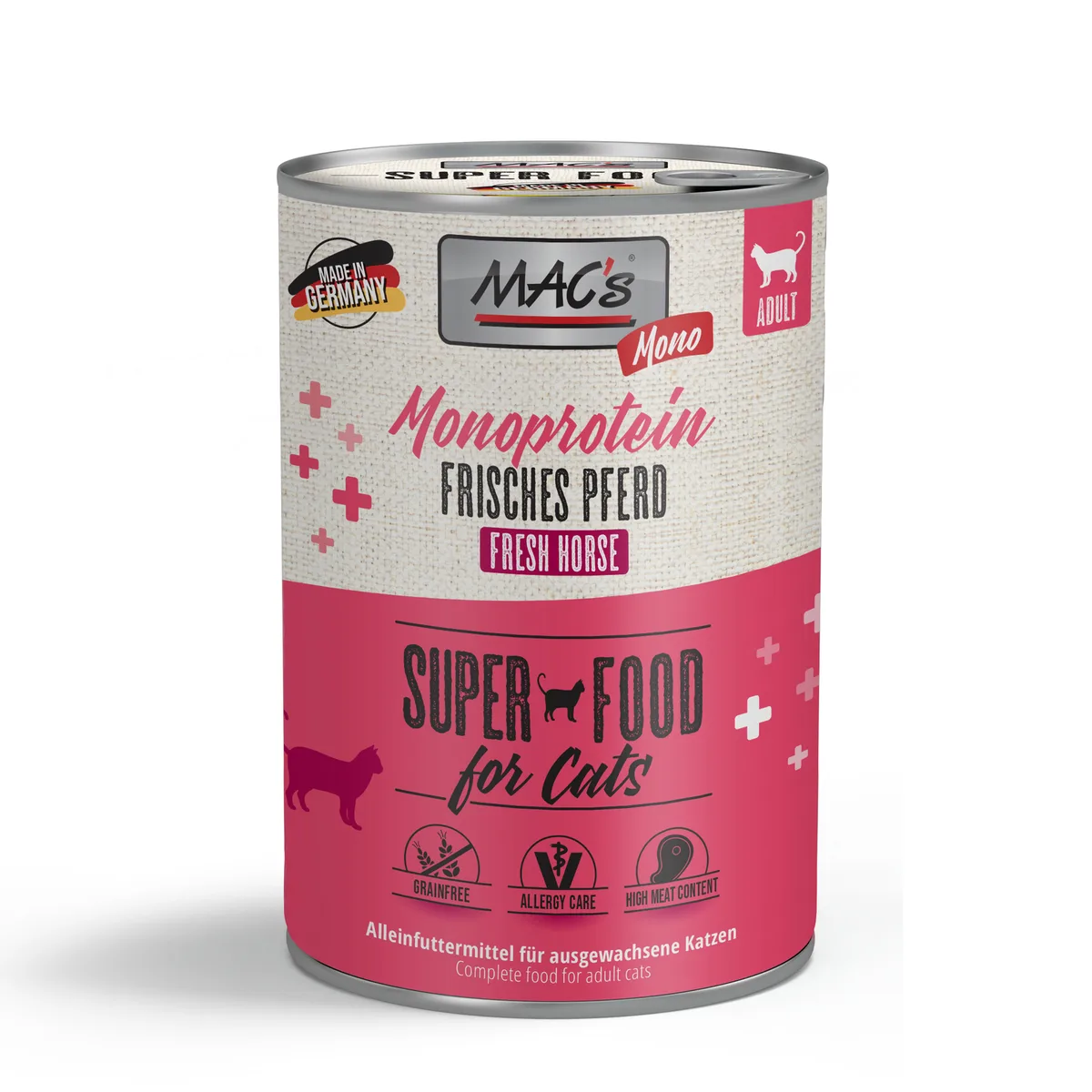 Voordeelpakket 24x,400g MAC's Cat Mono Paard Kattenvoer nat by MAC's – product photo
