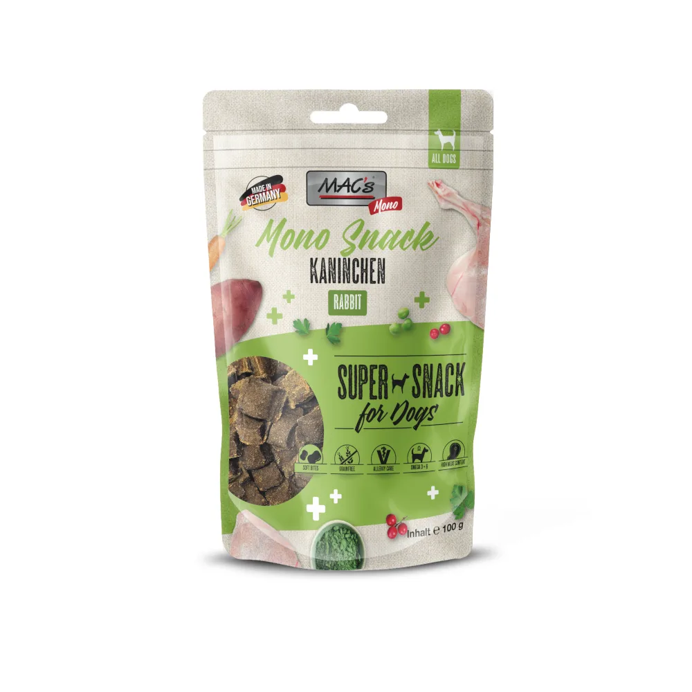 Voordeelpakket: 6x100g MAC's Dog Mono Snack Konijn Hondensnacks van MAC's – productfoto