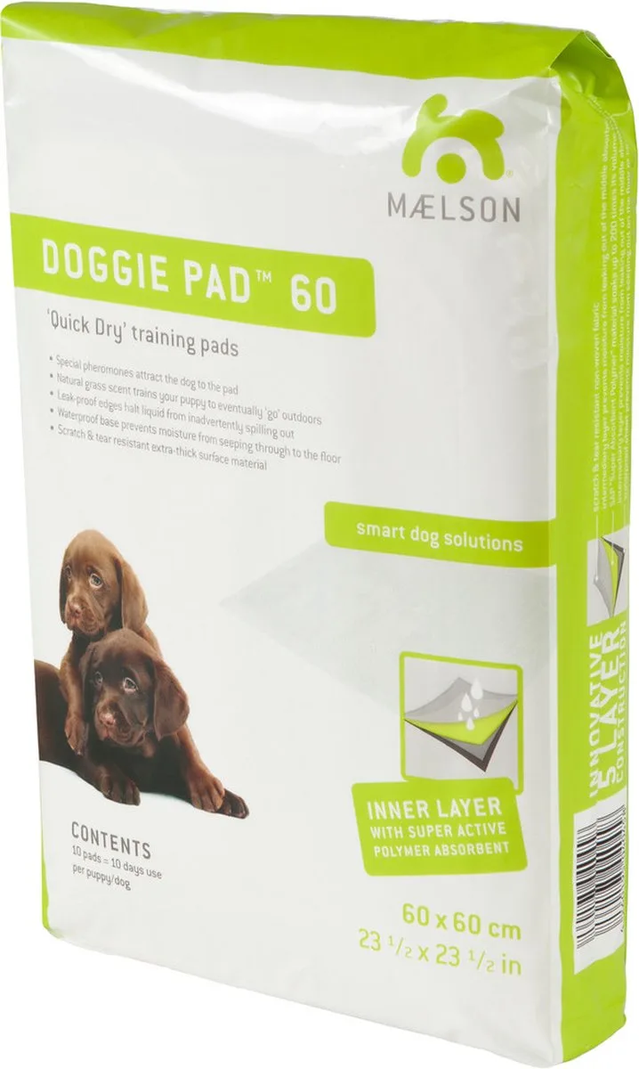 Trainingpad Doggie pad plasmat 60x60 cm 10 stuks von Maelson – Produktfoto